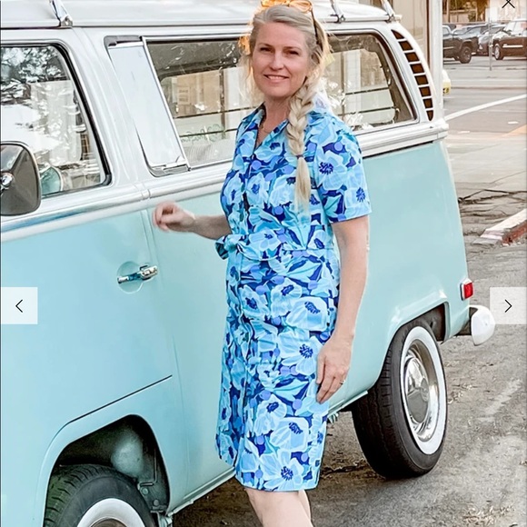 Lesley Evers Willow Blue Peony Dress NWT - Picture 6 of 8